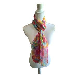 Sheer Vibrant Long Floral Scarf